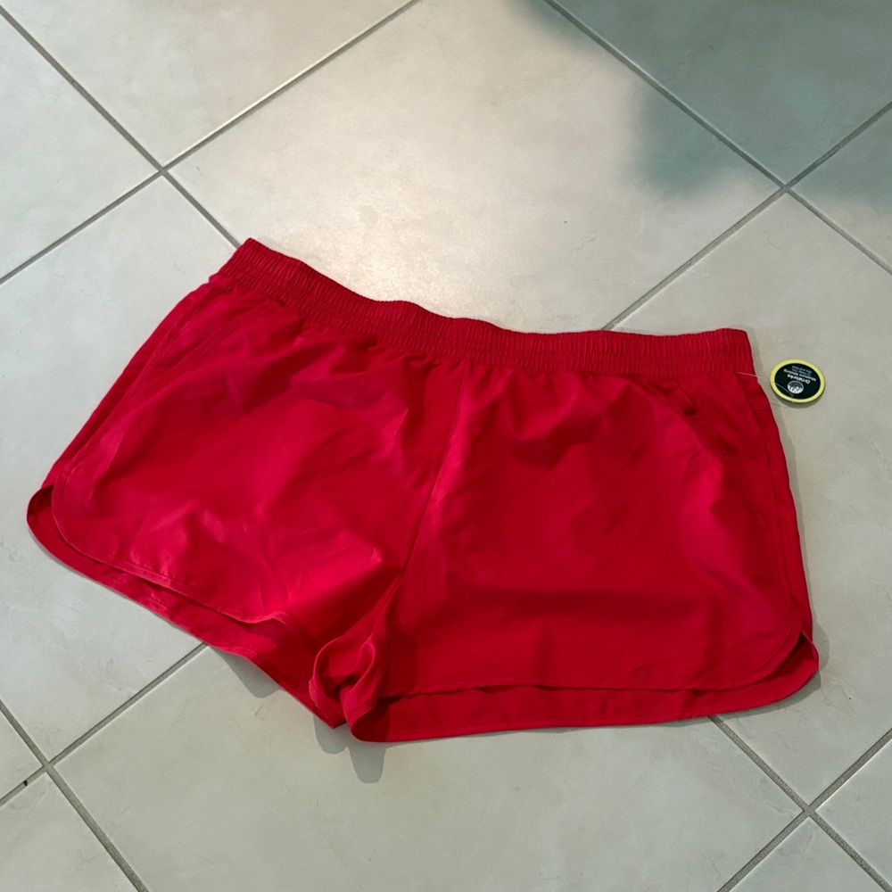 NWT athletic works 3X red shorts stretchy 867 - Picture 1 of 6